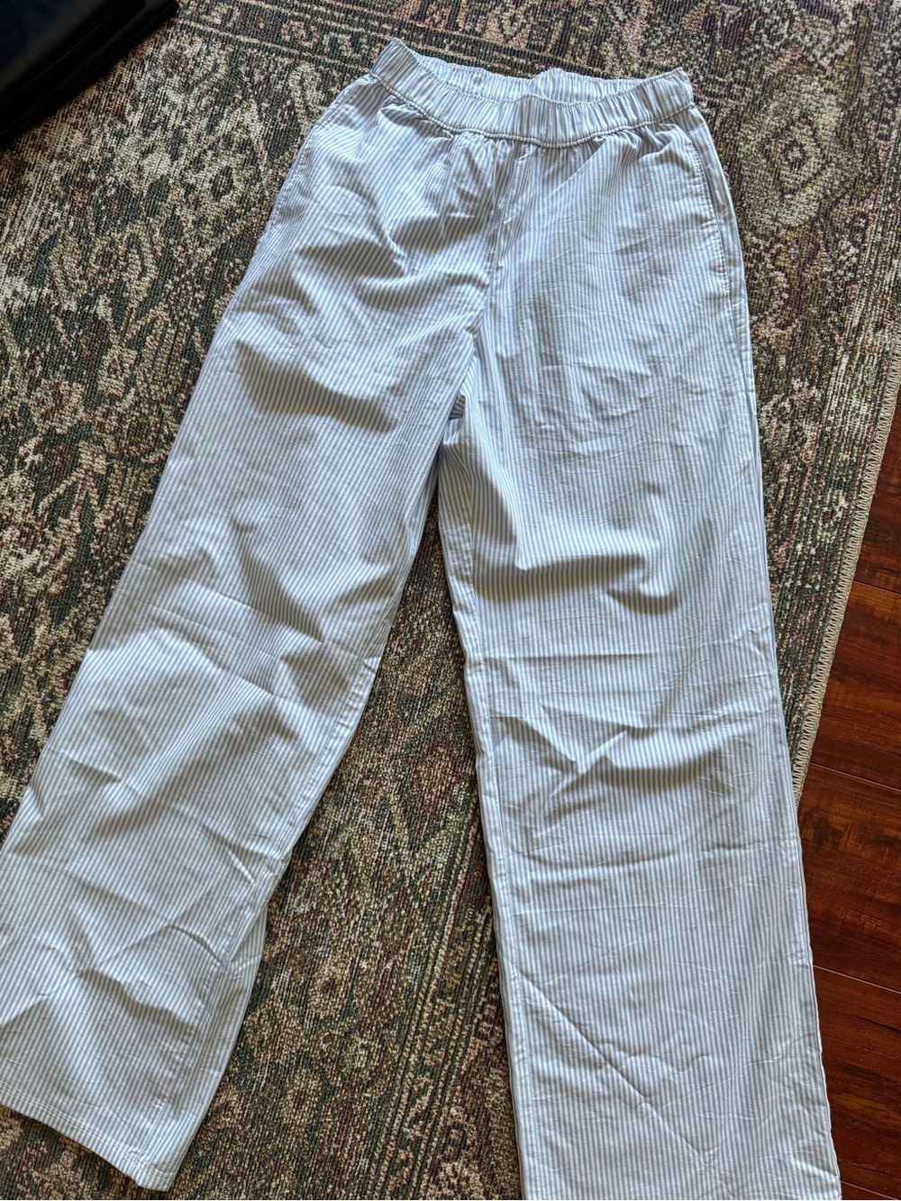 Hollister Light Blue & White Pinstripe Pajama Pants